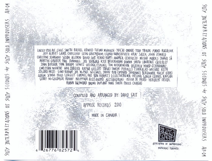 Sixty Seconds, back cover