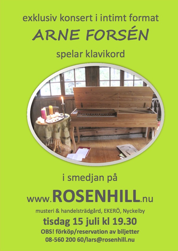 Clavichord concert poster Rosenhill 2014