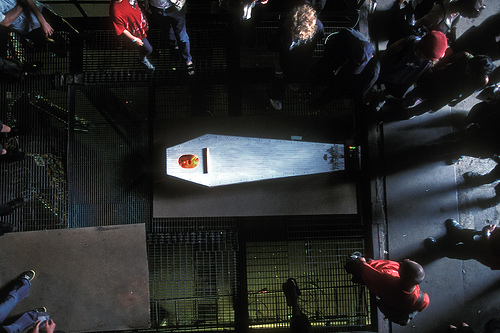 Johannes Bergmark in the Singing Coffin at Norberg Festival 2002, photos © by ObscuraDK/Frederik Hilmer Svanholm.