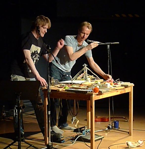 Johannes Bergmark and David Bremer playing the Platforms at Fylkingen 2011. Photo © by Per Åhlund